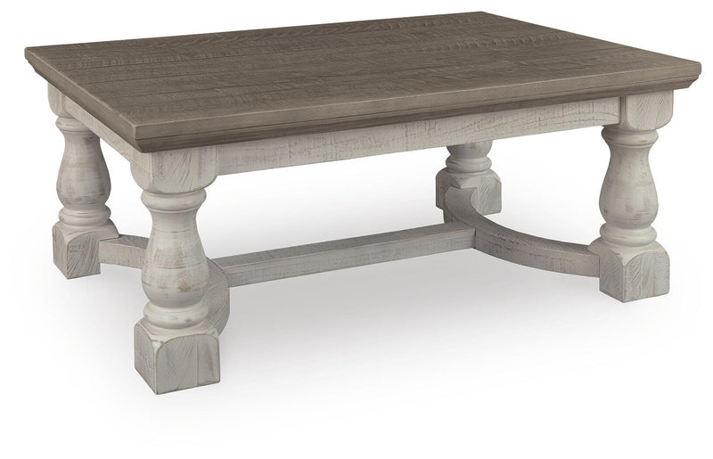 Ashley Furniture Havalance Coffee Table, modern cocktail table with sleek wood finish and spacious surface, T814-1-SW-P1-KO.