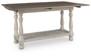 Ashley Furniture Havalance sofa table with open design and angled legs, featuring a sleek wood finish and modern style.