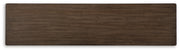 Ashley Furniture Hannodream sofa table with a dark wood finish, featuring a sleek rectangular top and modern design.