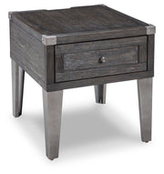 Ashley Furniture Todoe End Table Set featuring two modern wooden side tables with sleek design and warm finish.