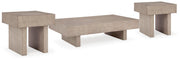 Ashley Furniture Jorlaina occasional table set with two elegant wooden tables and metal accents, perfect for living room decor.