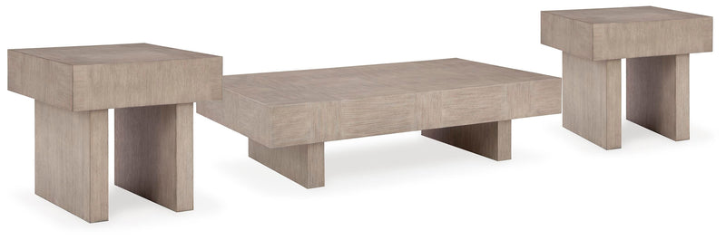 Ashley Furniture Jorlaina occasional table set with two elegant wooden tables and metal accents, perfect for living room decor.