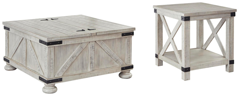 Ashley Furniture Carynhurst occasional table set with three stylish wooden tables featuring modern design and smooth finishes.