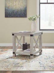 Ashley Furniture Carynhurst occasional table set with three elegant wooden tables featuring sleek design and warm finish.