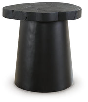 Ashley Furniture Wimbell Occasional Table Set with two wooden tables featuring sleek, modern designs and dark finish.
