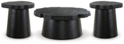 Ashley Furniture Wimbell Occasional Table Set featuring two wooden tables with dark finish and modern design.