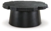 Ashley Furniture Wimbell Occasional Table Set with two wooden tables featuring a sleek, modern design and dark finish.