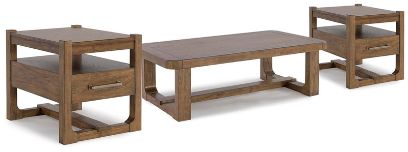 Ashley Furniture Cabalynn occasional table set featuring two stylish tables with wood finish and modern design.