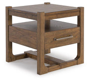 Ashley Furniture Cabalynn occasional table set with two round tables, featuring dark wood finish and modern design.