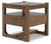 Ashley Furniture Cabalynn Occasional Table Set featuring two stylish tables with wooden tops and metal legs.