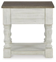 Ashley Furniture Havalance occasional table set, two modern tables with sleek wood finishes and minimalist design.