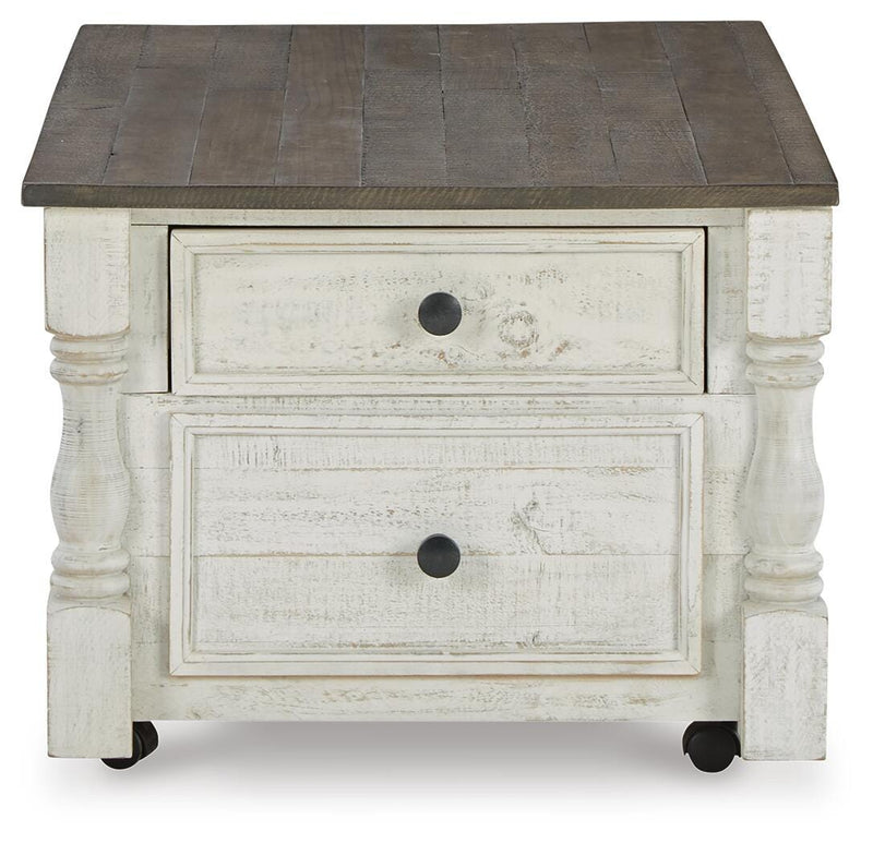 Ashley Furniture Havalance occasional table set featuring two stylish side tables with sleek wood finishes and modern design.