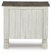 Ashley Furniture Havalance Chairside End Table with a sleek wood finish and simple design for convenient side table use.