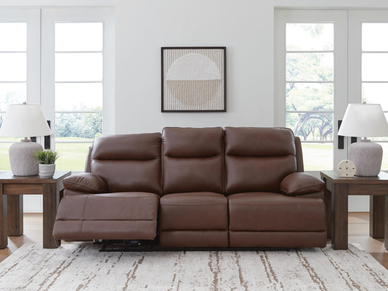 Ashley Furniture VonRyan power reclining sofa with plush seats and adjustable headrests, shown in a modern living room setting.