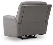 Ashley Furniture 5Z-Comfort Power Recliner showing the back view with plush cushioning and adjustable reclining mechanism.