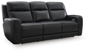 Ashley Furniture 5Z-Comfort Power Reclining Sofa shown from an angled view with plush cushions and reclining features.