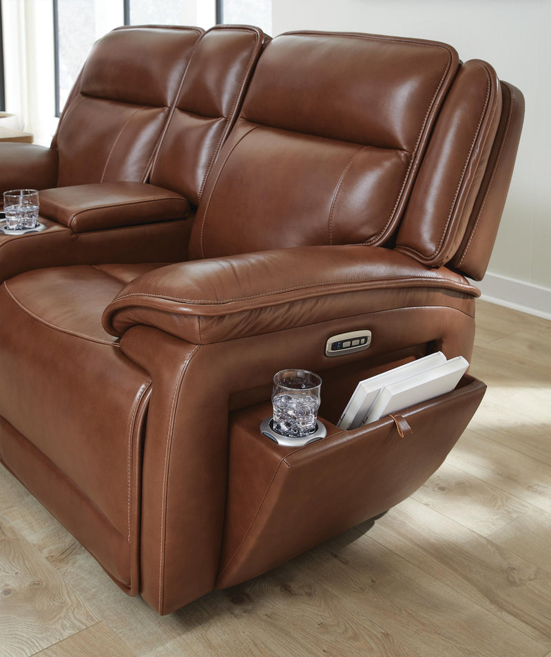 Ashley Furniture Healy Pier Living Room Set with side storage showing plush upholstered seating and wooden accents.