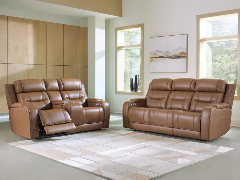 Ashley Furniture Knightington living room set with sofa and armchair, featuring plush cushions and neutral upholstery.