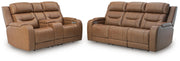 Ashley Furniture Knightington living room set featuring a sofa, loveseat, and armchair with plush cushions and modern design.