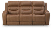 Ashley Furniture Knightington living room set with sofa and loveseat, shown from a head-on view in a closed position.