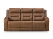 Ashley Furniture Knightington living room set, closed sofa with plush cushions and wide armrests, modern design in neutral fabric.
