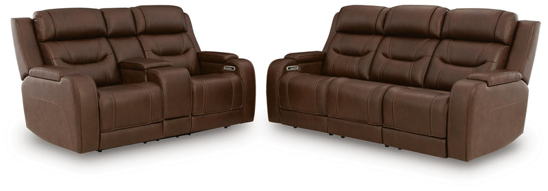 Ashley Furniture Knightington living room set featuring a plush sofa and matching chairs in a stylish design.