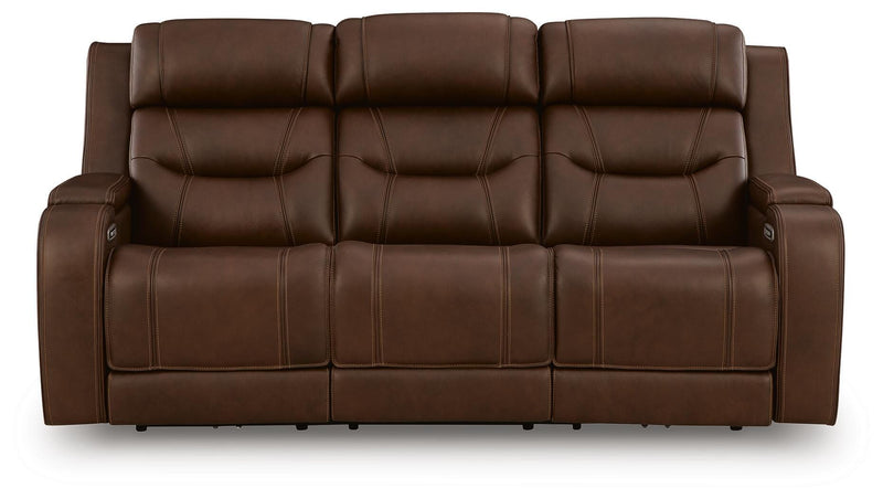 Ashley Furniture Knightington living room set with plush sofa and armchair, shown from the front with closed cushions.