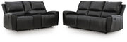 Ashley Furniture Glossmore reclining living room set, featuring a plush sofa and loveseat with reclining chairs and stylish design.