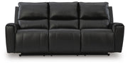 Ashley Furniture Glossmore reclining living room set with plush cushions and coordinated design, shown from a head-on view.