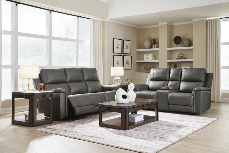 Ashley Furniture Bleckley reclining living room set with a sofa and loveseat featuring plush cushions and reclining features.