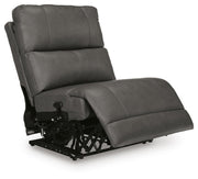 Ashley Furniture Bleckley power reclining sectional shown from an angled open view, featuring plush cushions and reclining seats.