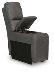 Ashley Furniture Bleckley power reclining sectional shown from an angled open view, featuring plush cushions and reclining seats.