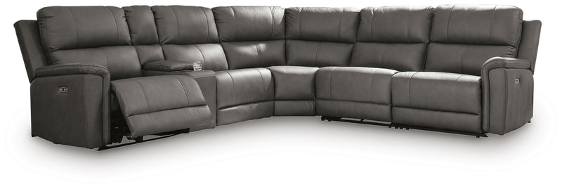 Ashley Furniture Bleckley power reclining sectional with plush fabric, multiple seating sections, and built-in reclining features.