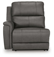 Ashley Furniture Bleckley Power Reclining Sectional with plush cushions and modern design, shown from a head-on angle.