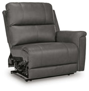 Ashley Furniture Bleckley power reclining sectional shown from an angled view with plush cushions and reclining features.