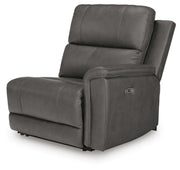 Ashley Furniture Bleckley power reclining sectional shown from an angled view, featuring plush cushions and modern design.