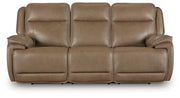 Ashley Furniture Glencroft reclining living room set featuring a sofa with plush cushions and reclining seats, shown head-on.