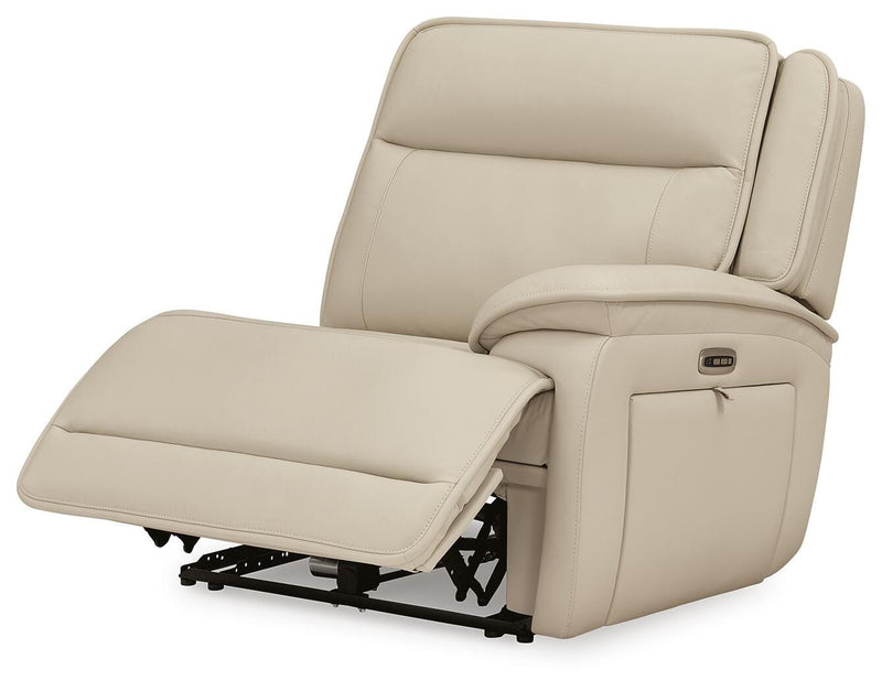 Ashley Furniture Double Deal Reclining Sectional with Console, showing the open sectional with reclining seats and built-in center console.
