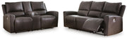 Ashley Furniture Boxmere living room set includes sofa and loveseat with plush cushions and neutral fabric upholstery.
