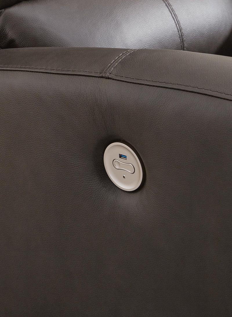 Ashley Furniture Boxmere Power Recliner with USB port, showing plush fabric upholstery and ergonomic design for comfort.