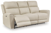 Ashley Furniture Dahlmoore power reclining sofa, showing a comfortable, open sofa with plush cushions and reclining mechanism.