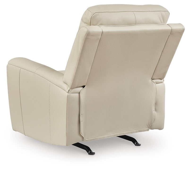 Ashley Furniture Dahlmoore Power Recliner shown from the back, featuring plush upholstery and a built-in reclining mechanism.