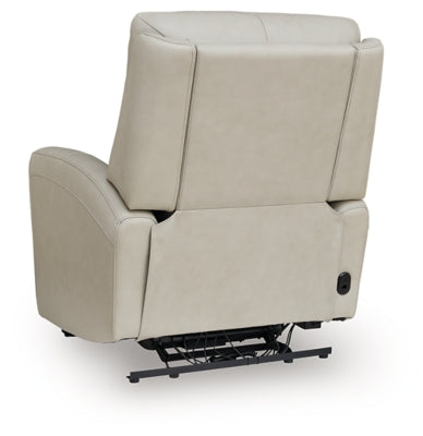 Ashley Furniture Pincara Power AutoGlide recliner with plush upholstery and ergonomic design, shown from the back.
