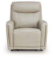 Ashley Furniture Pincara Power AutoGlide Recliner with plush upholstery and built-in headrest, shown in a sleek, modern design.
