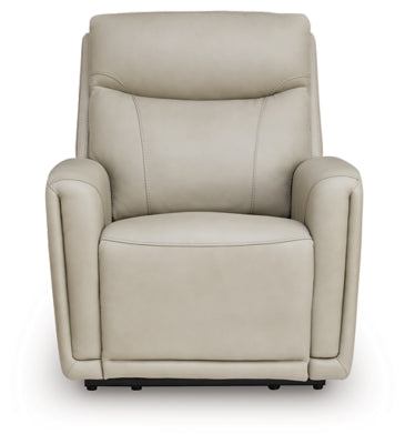 Ashley Furniture Pincara Power AutoGlide Recliner with plush upholstery and built-in headrest, shown in a sleek, modern design.