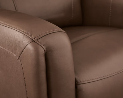 Ashley Furniture Pincara Power AutoGlide Recliner with jumbo stitching, featuring plush upholstery and a comfortable reclining design.