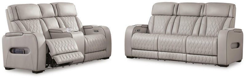 Ashley Furniture Boyington living room set with sofa and loveseat in a cozy, modern design with neutral upholstery.