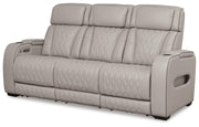 Ashley Furniture Boyington living room set with matching sofa and armchair, shown from an angle in a stylish modern design.