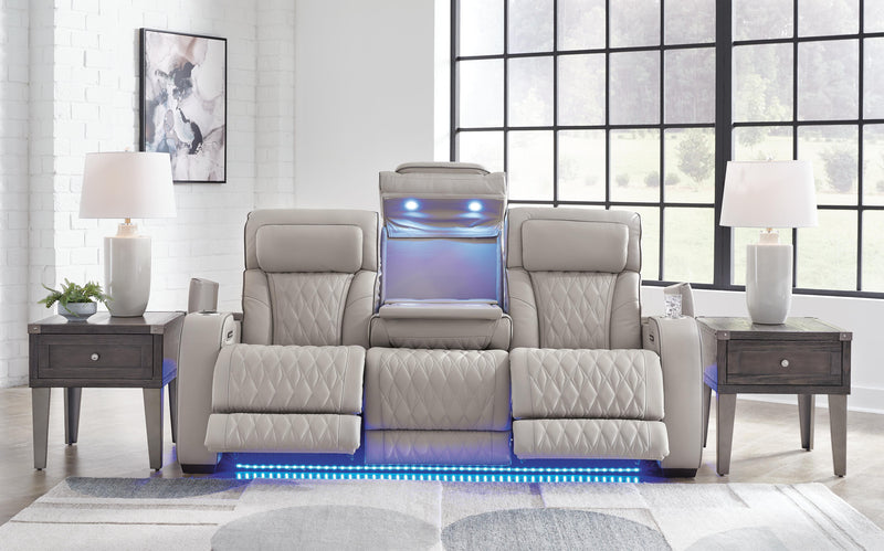 Ashley Furniture Boyington living room set featuring a plush sofa, armchair, and coordinating coffee table in a modern style.