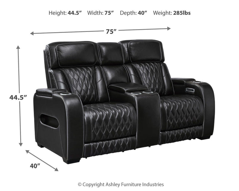 Boyington Ashley Furniture living room set with plush sofa and armchair, featuring neutral upholstery and wooden legs.